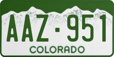 CO license plate AAZ951