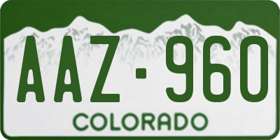 CO license plate AAZ960