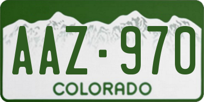 CO license plate AAZ970