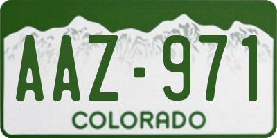 CO license plate AAZ971