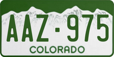 CO license plate AAZ975