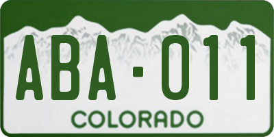 CO license plate ABA011