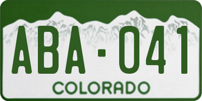 CO license plate ABA041