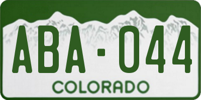 CO license plate ABA044
