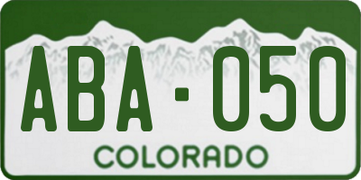 CO license plate ABA050