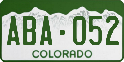 CO license plate ABA052