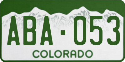 CO license plate ABA053