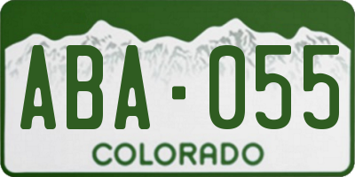 CO license plate ABA055
