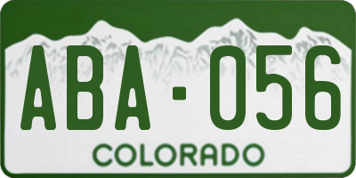 CO license plate ABA056