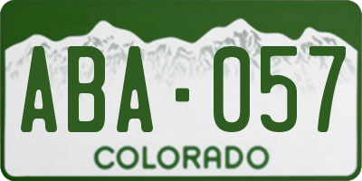 CO license plate ABA057