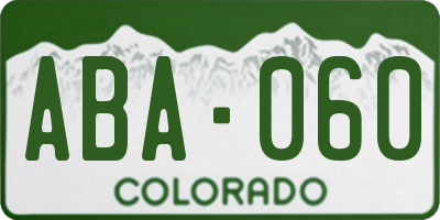 CO license plate ABA060