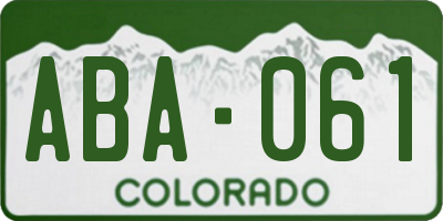 CO license plate ABA061
