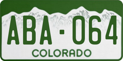 CO license plate ABA064