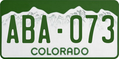 CO license plate ABA073