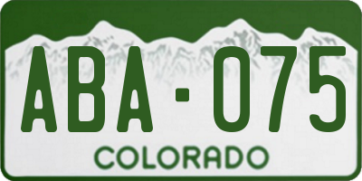 CO license plate ABA075