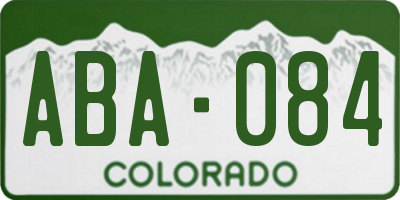 CO license plate ABA084