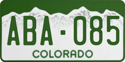 CO license plate ABA085