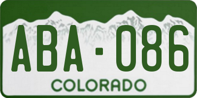 CO license plate ABA086