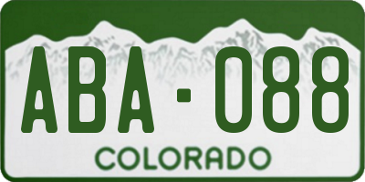 CO license plate ABA088