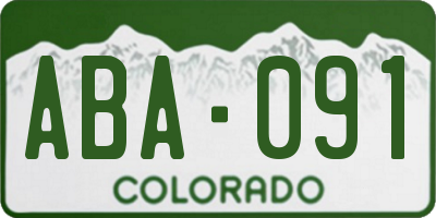 CO license plate ABA091