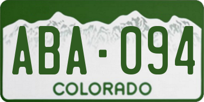 CO license plate ABA094