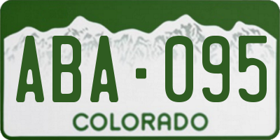 CO license plate ABA095