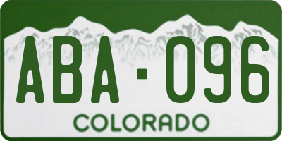 CO license plate ABA096