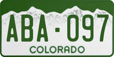 CO license plate ABA097