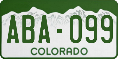 CO license plate ABA099