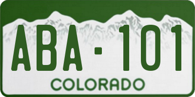 CO license plate ABA101