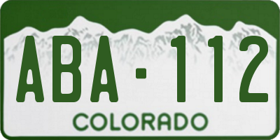 CO license plate ABA112
