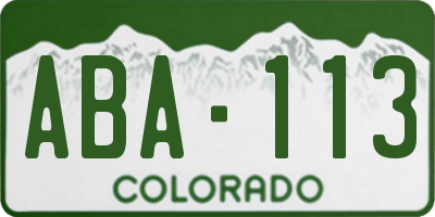CO license plate ABA113