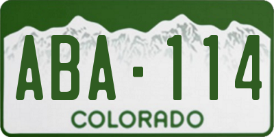CO license plate ABA114