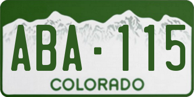 CO license plate ABA115