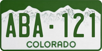CO license plate ABA121