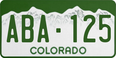 CO license plate ABA125