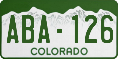 CO license plate ABA126
