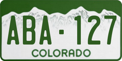 CO license plate ABA127