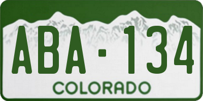 CO license plate ABA134