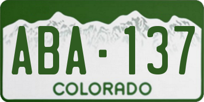 CO license plate ABA137