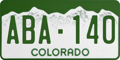 CO license plate ABA140
