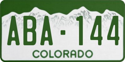 CO license plate ABA144