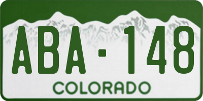 CO license plate ABA148