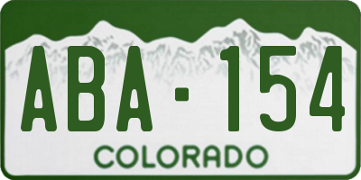 CO license plate ABA154