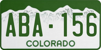 CO license plate ABA156