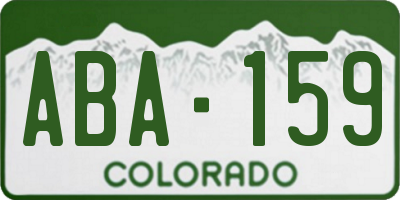 CO license plate ABA159