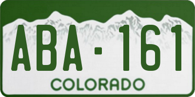 CO license plate ABA161