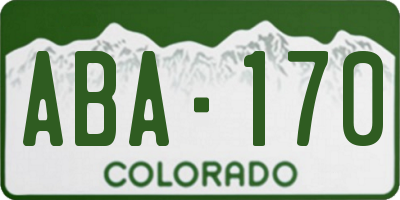 CO license plate ABA170