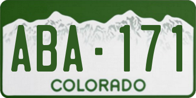 CO license plate ABA171
