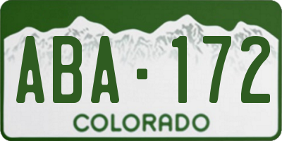 CO license plate ABA172